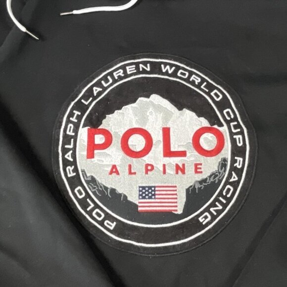 Polo Ralph Lauren Hoodie Mens XL Black Alpine World Cup Racing Patch Sweatshirt - Picture 3 of 10